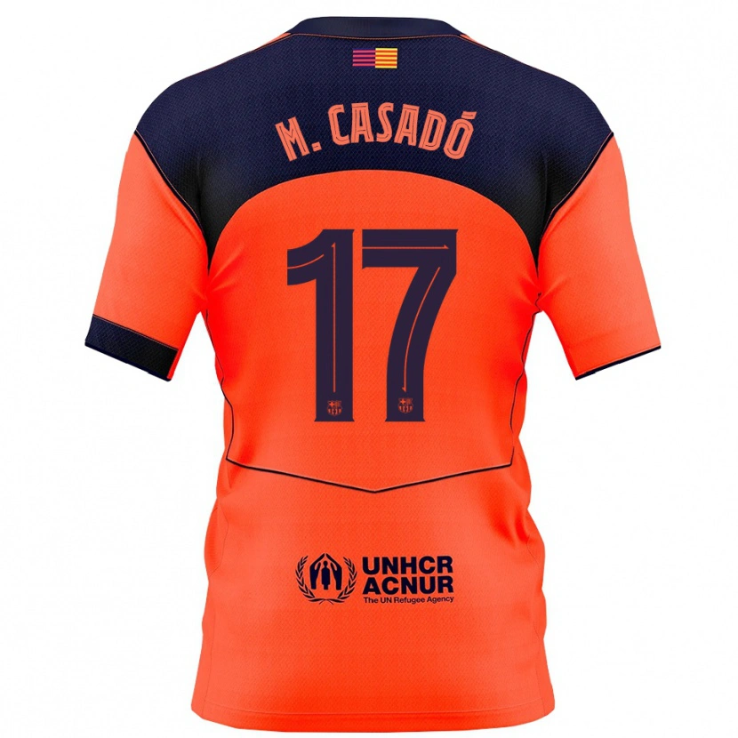 Danxen Dámské Marc Casadó #17 Oranžová Tmavě Modrá Třetí Hráčské Dresy 2025/26 Dres