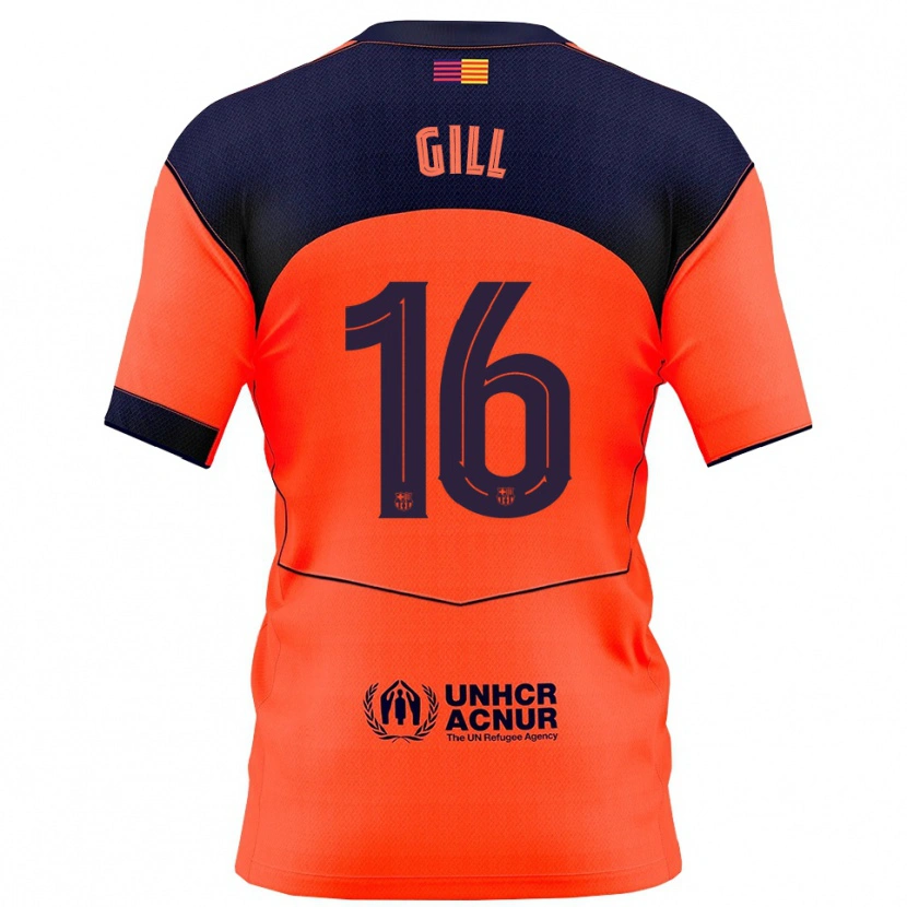 Danxen Dámské Adrian Gill #16 Oranžová Tmavě Modrá Třetí Hráčské Dresy 2025/26 Dres