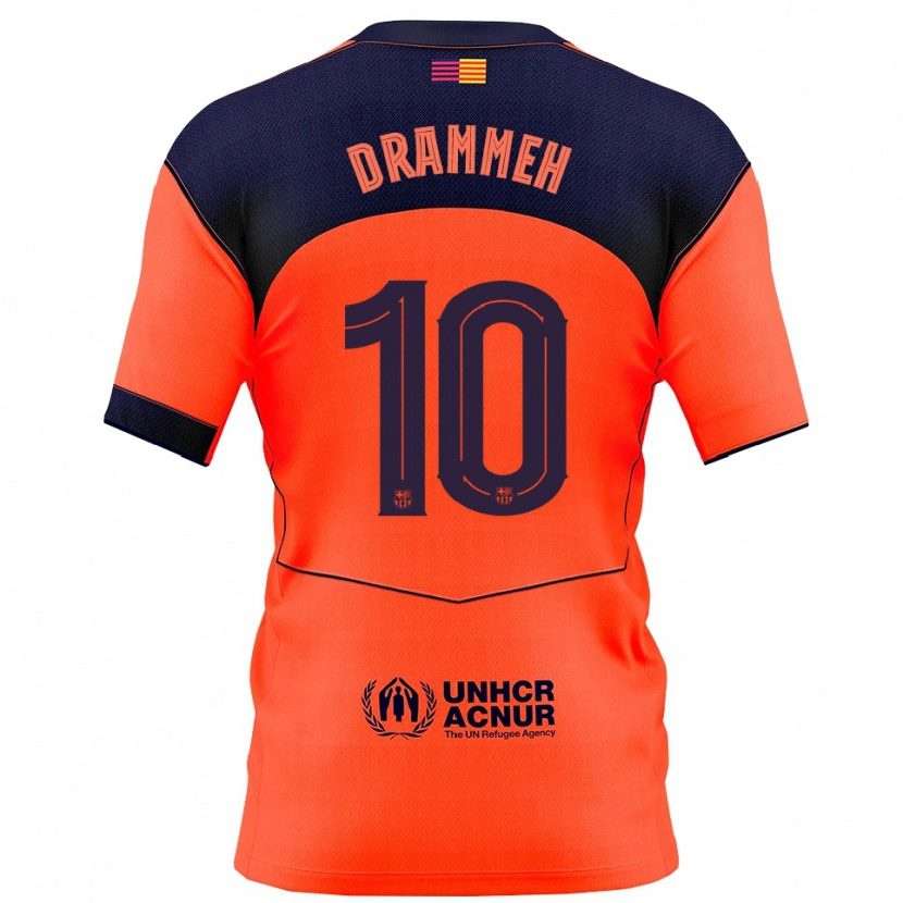 Danxen Dámské Alieu Drammeh #10 Oranžová Tmavě Modrá Třetí Hráčské Dresy 2025/26 Dres
