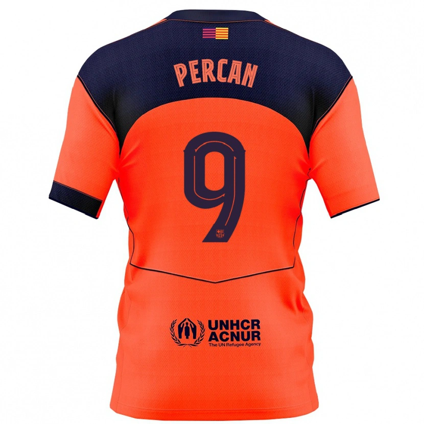 Danxen Dámské Diego Percan #9 Oranžová Tmavě Modrá Třetí Hráčské Dresy 2025/26 Dres