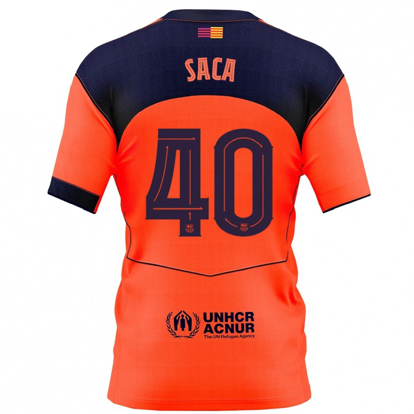 Danxen Dámské Leo Saca #40 Oranžová Tmavě Modrá Třetí Hráčské Dresy 2025/26 Dres