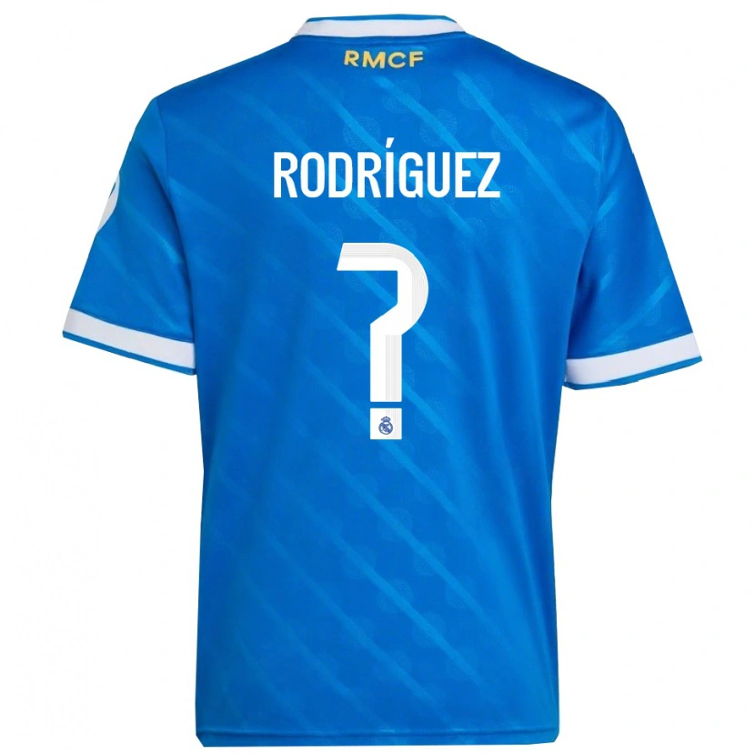 Danxen Dámské Álvaro Rodríguez #0 Modrá Bílá Třetí Hráčské Dresy 2025/26 Dres