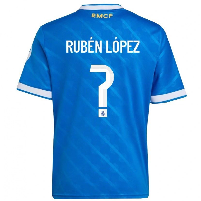 Danxen Dámské Rubén López #0 Modrá Bílá Třetí Hráčské Dresy 2025/26 Dres