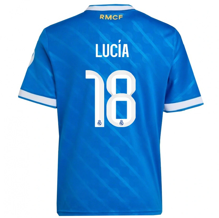 Danxen Dámské Lucia Rodriguez #18 Modrá Bílá Třetí Hráčské Dresy 2025/26 Dres