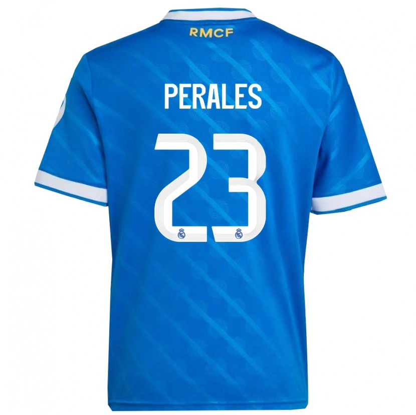 Danxen Dámské Miguel Perales #23 Modrá Bílá Třetí Hráčské Dresy 2025/26 Dres