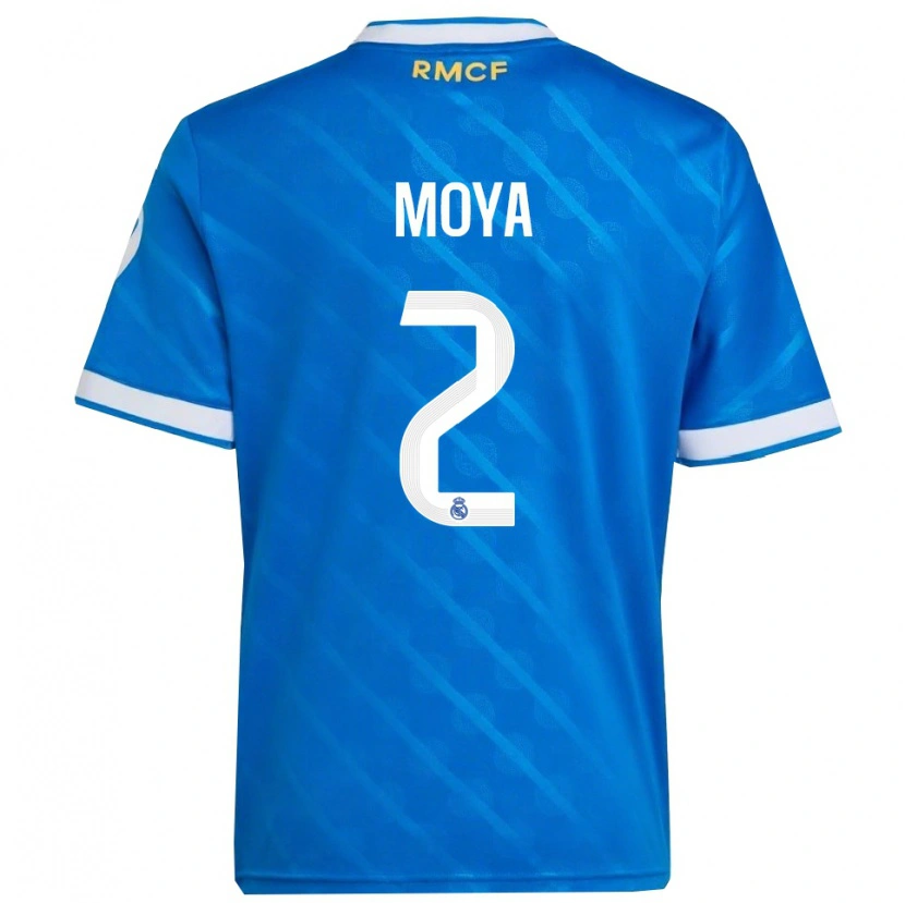 Danxen Dámské Alejandro Moya #2 Modrá Bílá Třetí Hráčské Dresy 2025/26 Dres