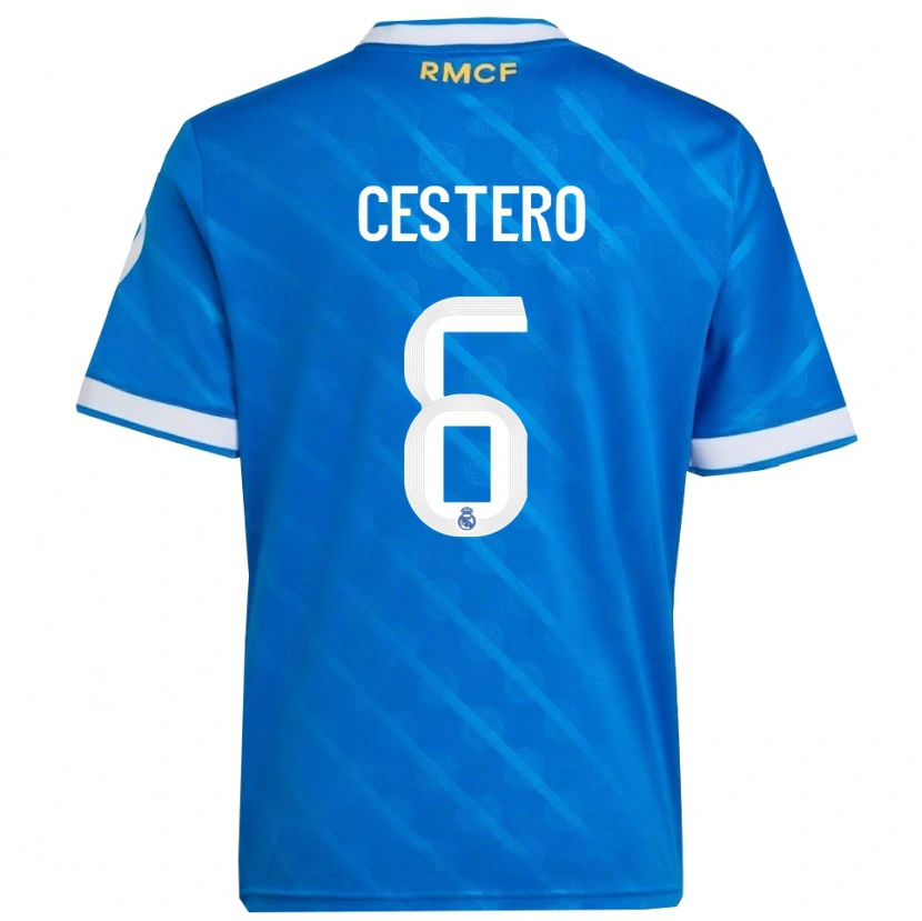 Danxen Dámské Jorge Cestero #6 Modrá Bílá Třetí Hráčské Dresy 2025/26 Dres