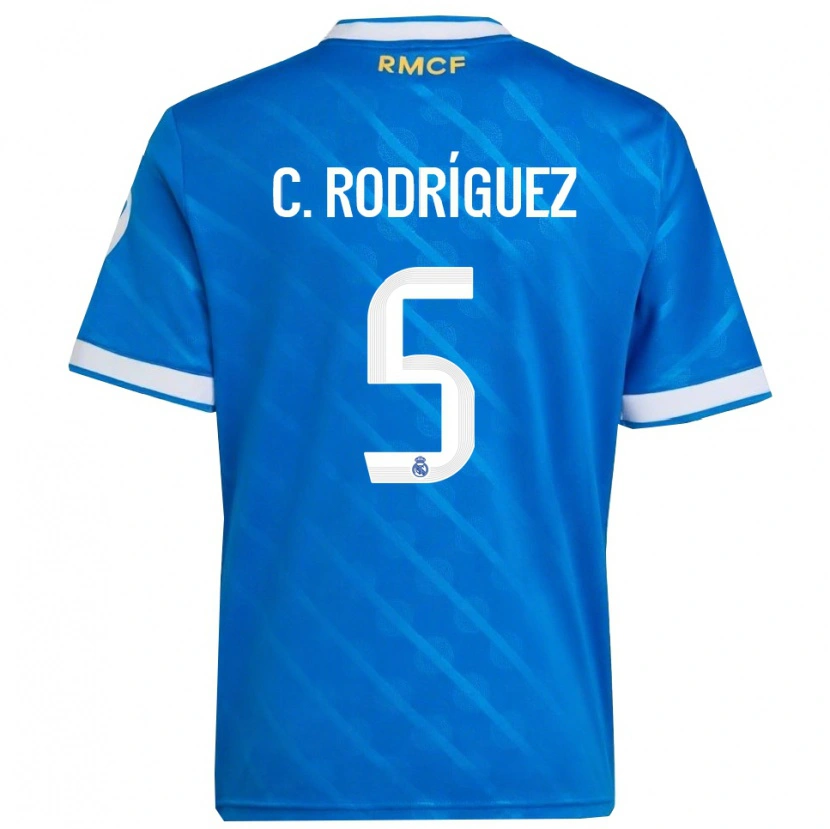 Danxen Dámské Carlos Rodríguez #5 Modrá Bílá Třetí Hráčské Dresy 2025/26 Dres