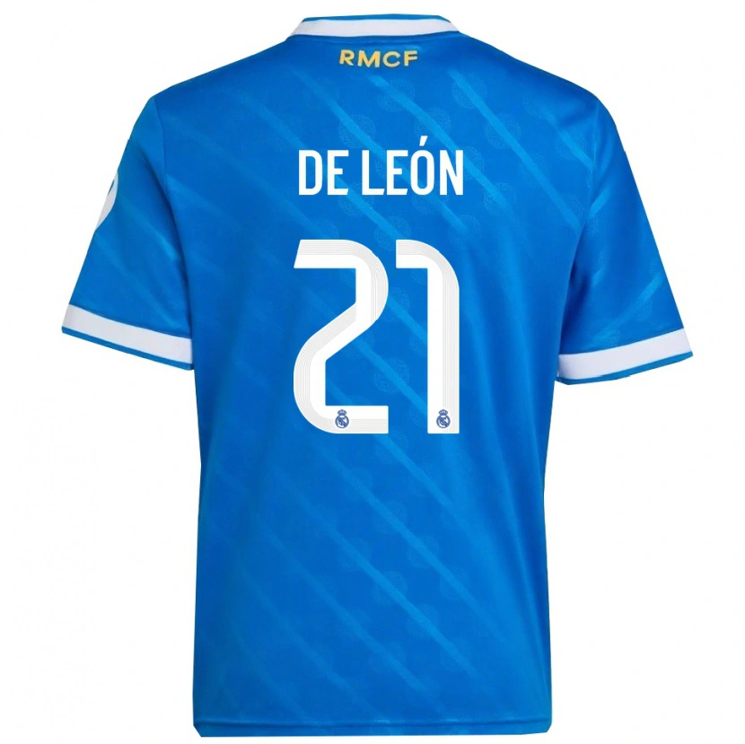 Danxen Dámské Jeremy De León #21 Modrá Bílá Třetí Hráčské Dresy 2025/26 Dres