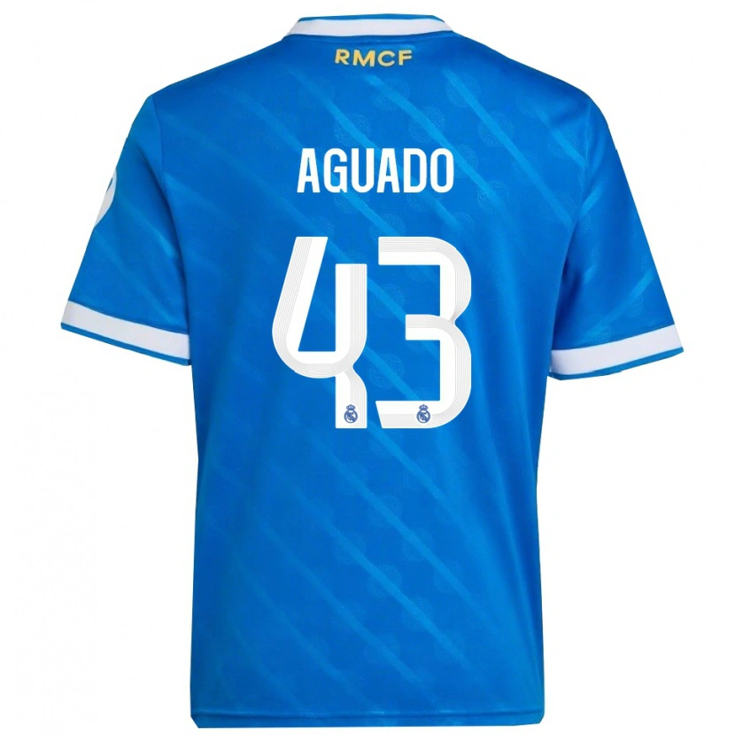 Danxen Dámské Diego Aguado #43 Modrá Bílá Třetí Hráčské Dresy 2025/26 Dres