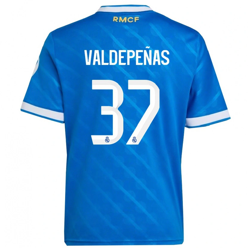 Danxen Dámské Víctor Valdepeñas #37 Modrá Bílá Třetí Hráčské Dresy 2025/26 Dres