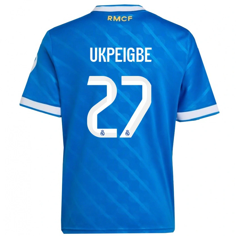 Danxen Dámské Melvin Ukpeigbe #27 Modrá Bílá Třetí Hráčské Dresy 2025/26 Dres
