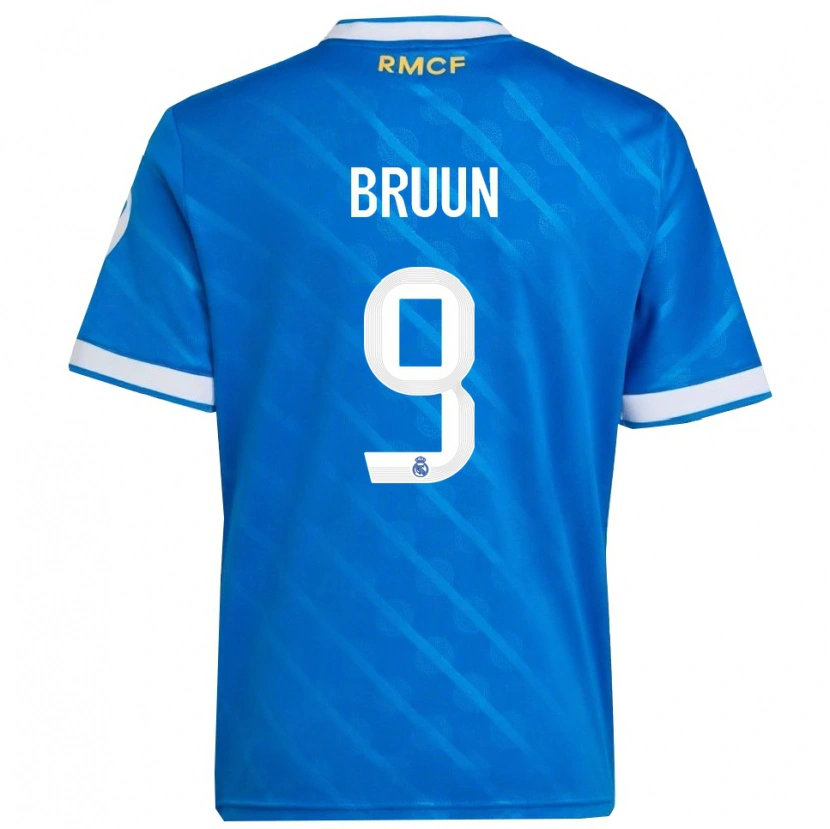 Danxen Dámské Signe Bruun #9 Modrá Bílá Třetí Hráčské Dresy 2025/26 Dres
