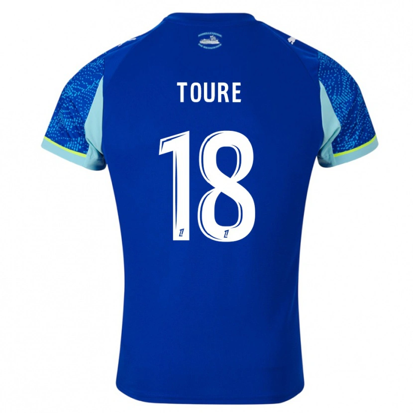 Danxen Dámské Isaak Toure #18 Nebesky Modrá Bílá Třetí Hráčské Dresy 2025/26 Dres