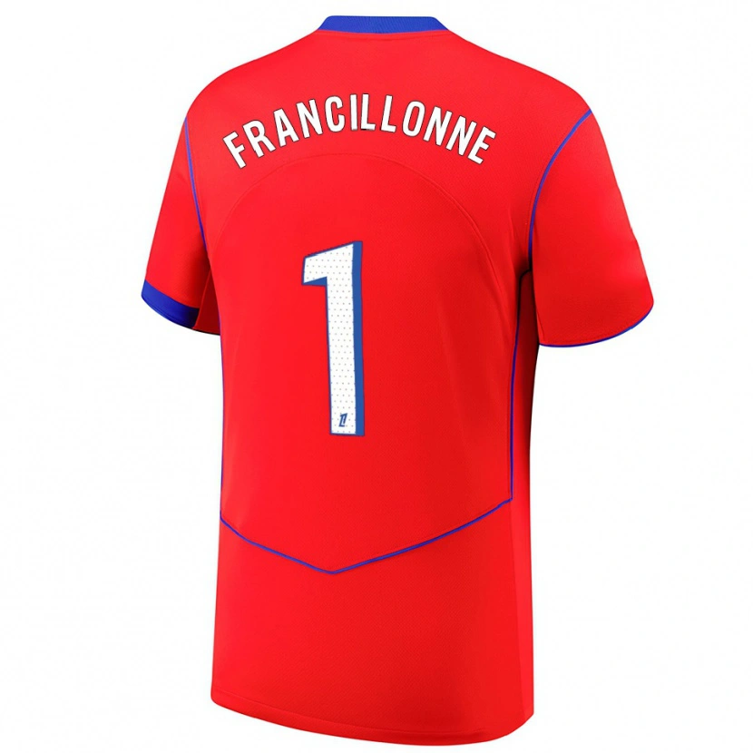 Danxen Dámské Bryan Francillonne #1 Červená Modrá Bílá Třetí Hráčské Dresy 2025/26 Dres