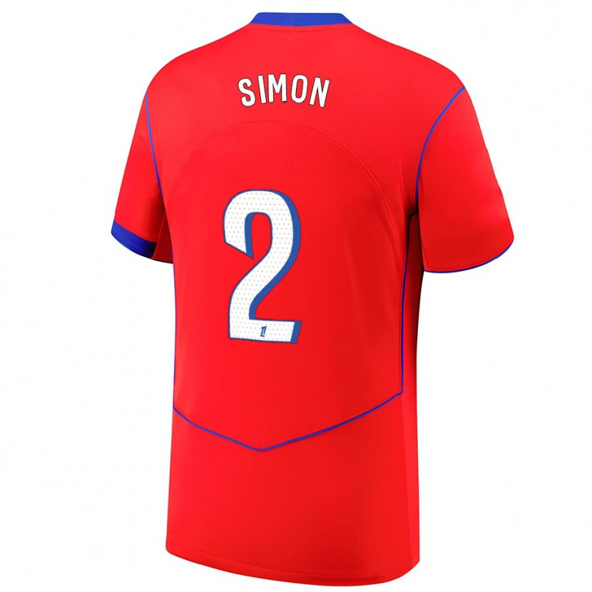 Danxen Dámské Benedicte Simon #2 Červená Modrá Bílá Třetí Hráčské Dresy 2025/26 Dres
