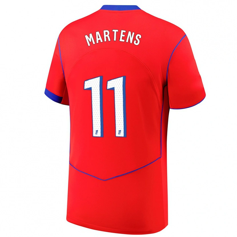 Danxen Dámské Lieke Martens #11 Červená Modrá Bílá Třetí Hráčské Dresy 2025/26 Dres
