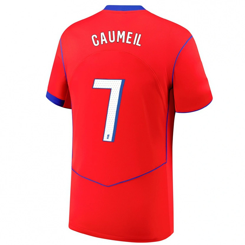 Danxen Dámské Paul Caumeil #7 Červená Modrá Bílá Třetí Hráčské Dresy 2025/26 Dres