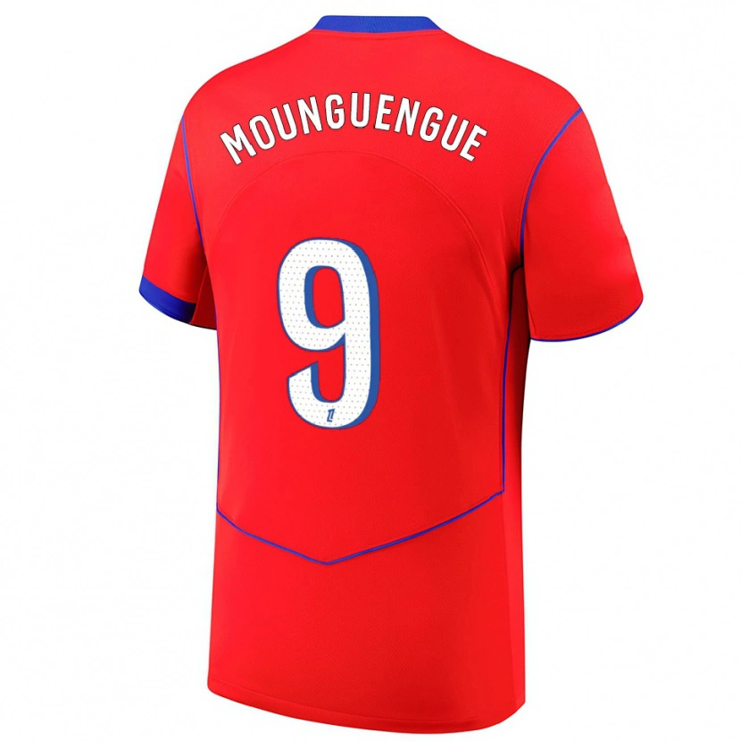 Danxen Dámské Pierre Mounguengue #9 Červená Modrá Bílá Třetí Hráčské Dresy 2025/26 Dres