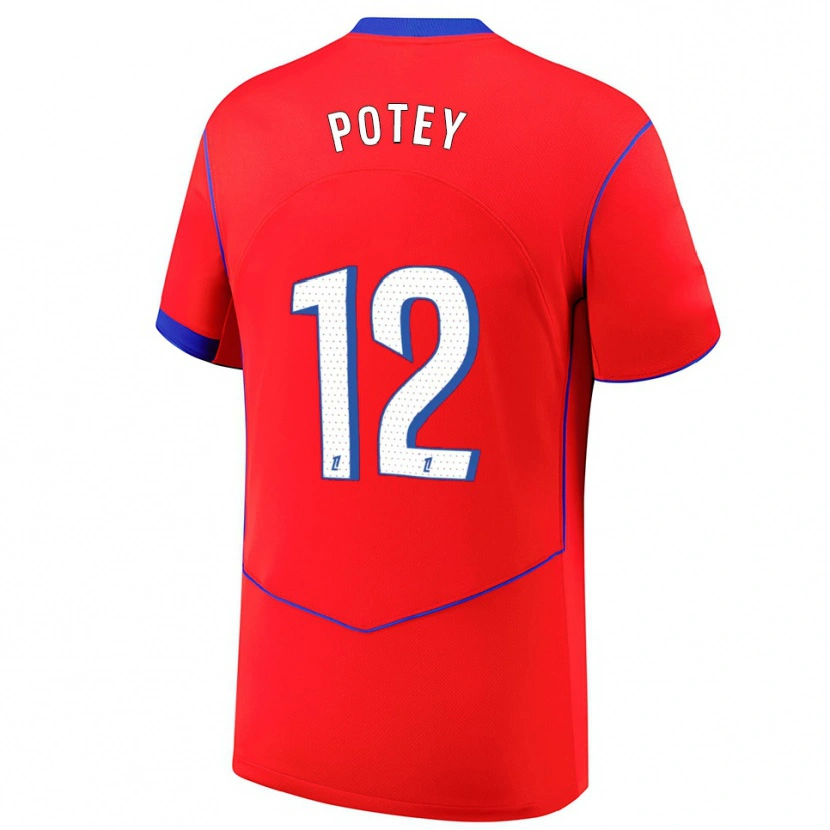 Danxen Dámské Keahson Potey #12 Červená Modrá Bílá Třetí Hráčské Dresy 2025/26 Dres
