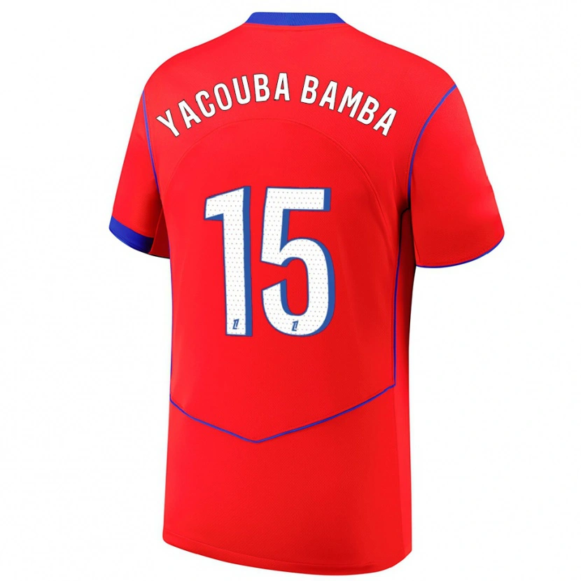 Danxen Dámské Ben Yacouba Bamba #15 Červená Modrá Bílá Třetí Hráčské Dresy 2025/26 Dres