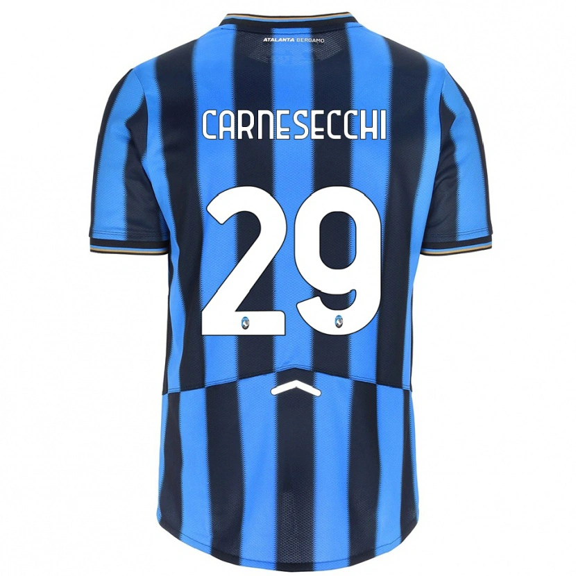 Danxen Dětské Marco Carnesecchi #29 Nebesky Modrá Černá Domů Hráčské Dresy 2025/26 Dres