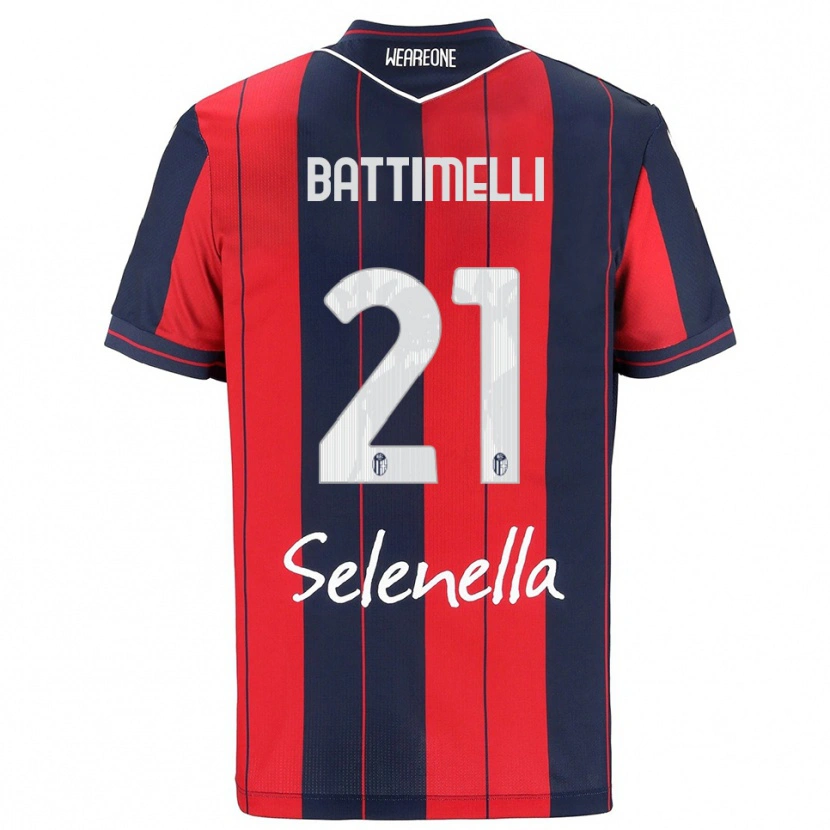 Danxen Dětské Giuseppe Battimelli #21 Červená Námořnická Modř Domů Hráčské Dresy 2025/26 Dres