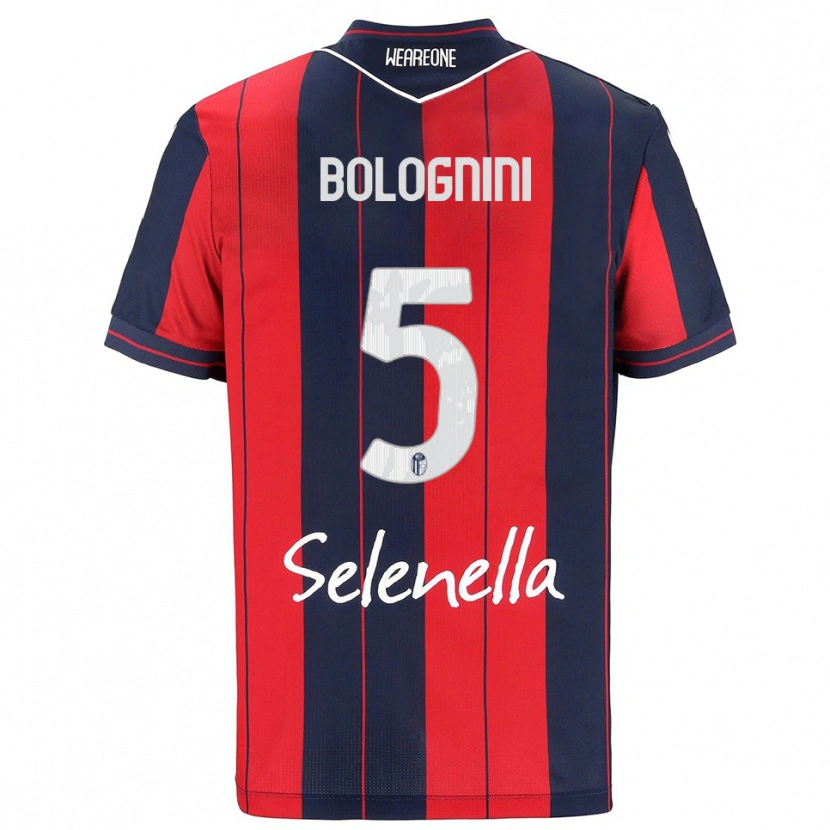 Danxen Dětské Andrea Bolognini #5 Červená Námořnická Modř Domů Hráčské Dresy 2025/26 Dres