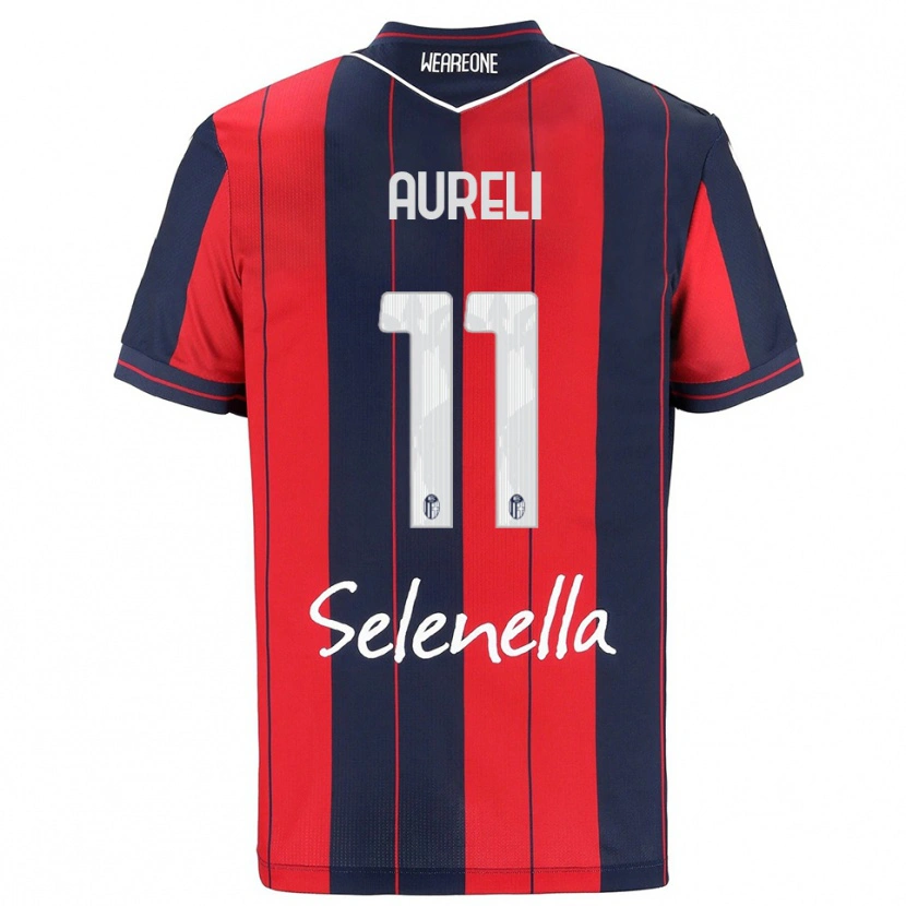 Danxen Dětské Valerio Aureli #11 Červená Námořnická Modř Domů Hráčské Dresy 2025/26 Dres