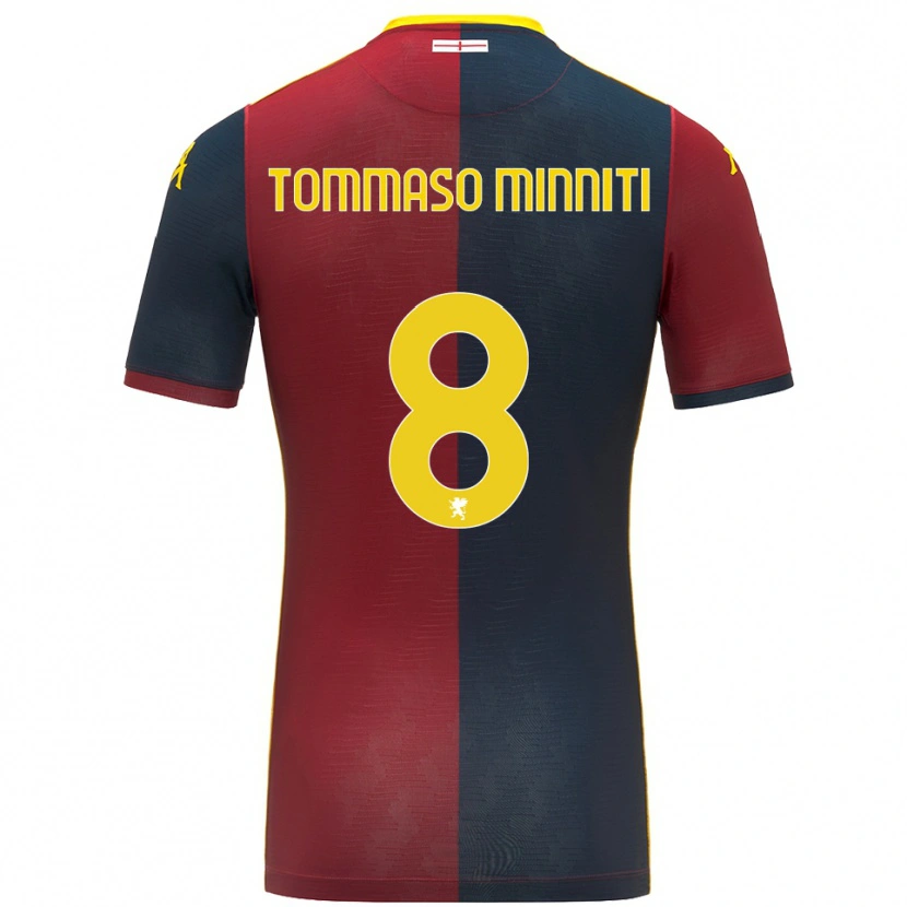 Danxen Dětské Giovanni Tommaso Minniti #8 Červená Královská Modř Domů Hráčské Dresy 2025/26 Dres