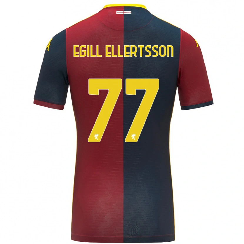 Danxen Dětské Mikael Egill Ellertsson #77 Červená Královská Modř Domů Hráčské Dresy 2025/26 Dres