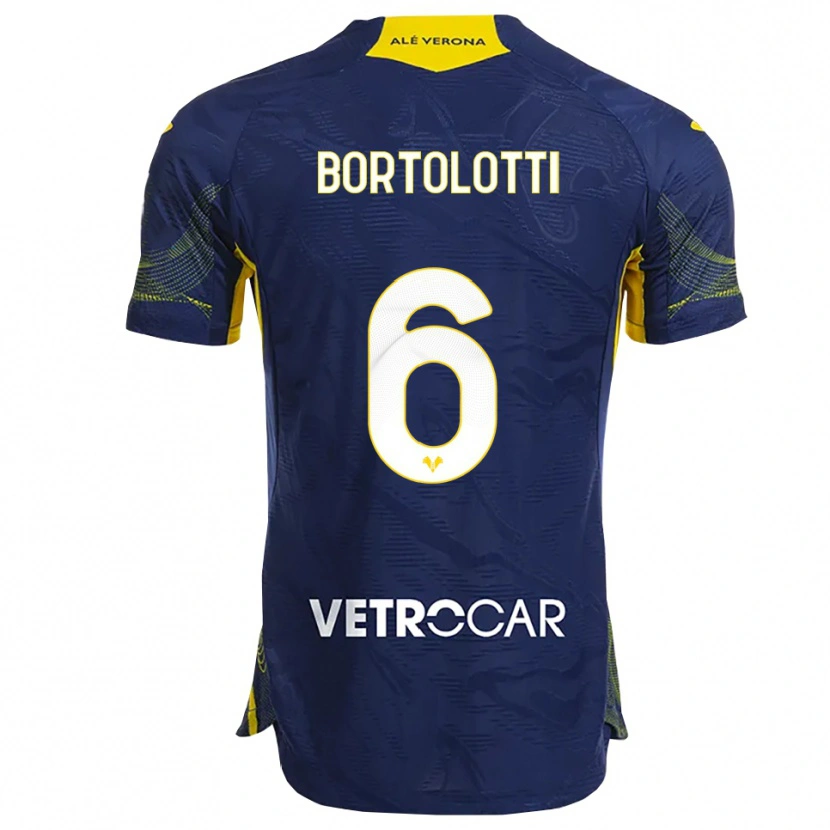 Danxen Dětské Marco Bortolotti #6 Námořnická Modř Žlutá Domů Hráčské Dresy 2025/26 Dres