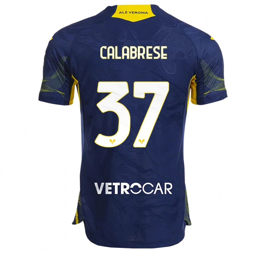 Danxen Dětské Nicolò Calabrese #37 Námořnická Modř Žlutá Domů Hráčské Dresy 2025/26 Dres