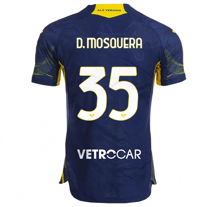 Danxen Dětské Daniel Mosquera #35 Námořnická Modř Žlutá Domů Hráčské Dresy 2025/26 Dres