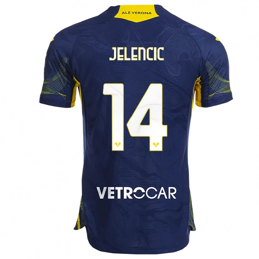 Danxen Dětské Ana Jelencic #14 Námořnická Modř Žlutá Domů Hráčské Dresy 2025/26 Dres
