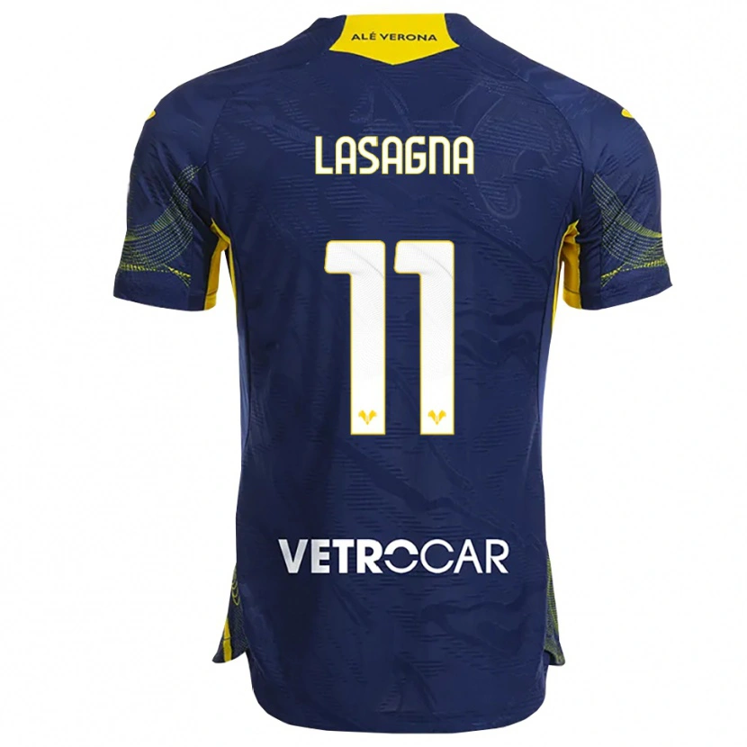Danxen Dětské Kevin Lasagna #11 Námořnická Modř Žlutá Domů Hráčské Dresy 2025/26 Dres