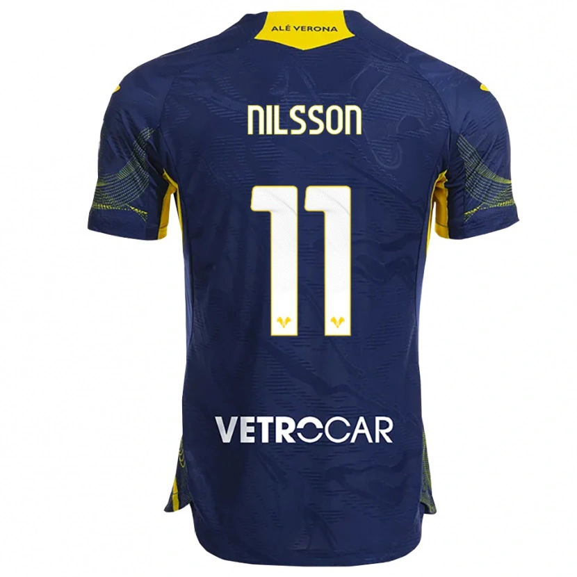 Danxen Dětské Sara Nilsson #11 Námořnická Modř Žlutá Domů Hráčské Dresy 2025/26 Dres