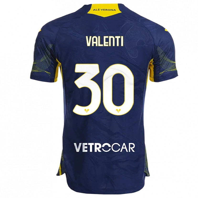 Danxen Dětské Francesco Valenti #30 Námořnická Modř Žlutá Domů Hráčské Dresy 2025/26 Dres