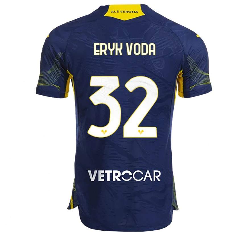 Danxen Dětské Eryk Vodă #32 Námořnická Modř Žlutá Domů Hráčské Dresy 2025/26 Dres
