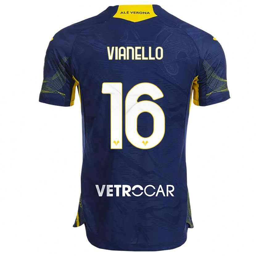 Danxen Dětské Diego Vianello #16 Námořnická Modř Žlutá Domů Hráčské Dresy 2025/26 Dres