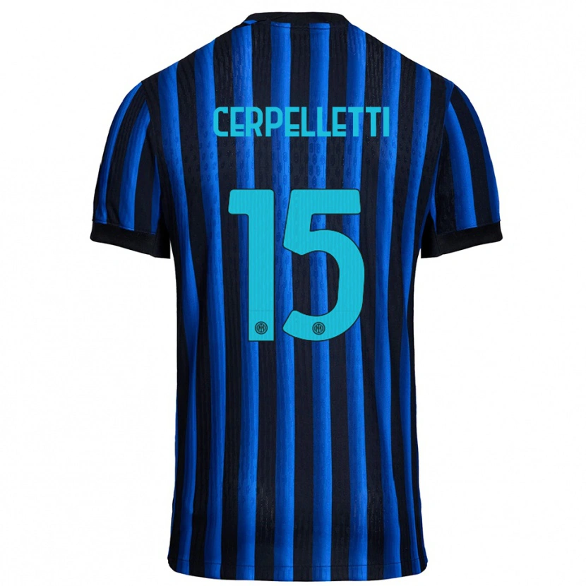 Danxen Dětské Filippo Cerpelletti #15 Černá Modrá Domů Hráčské Dresy 2025/26 Dres
