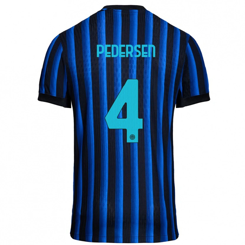 Danxen Dětské Sofie Junge Pedersen #4 Černá Modrá Domů Hráčské Dresy 2025/26 Dres