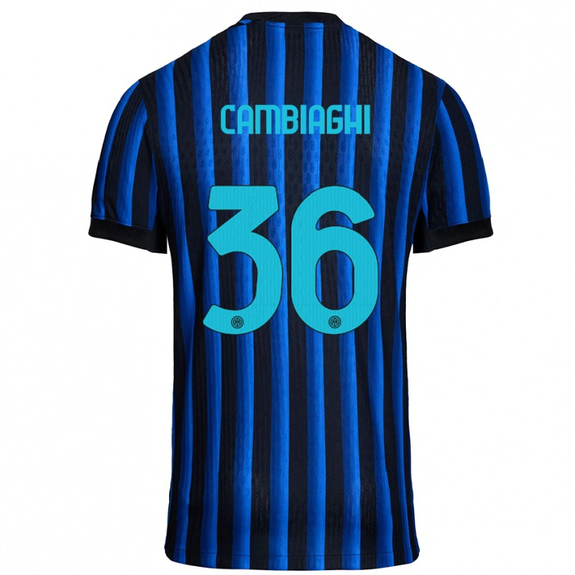 Danxen Dětské Michela Cambiaghi #36 Černá Modrá Domů Hráčské Dresy 2025/26 Dres