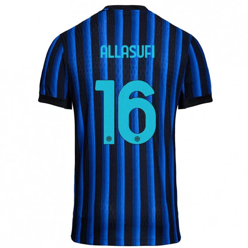 Danxen Dětské Mattias Allasufi #16 Černá Modrá Domů Hráčské Dresy 2025/26 Dres