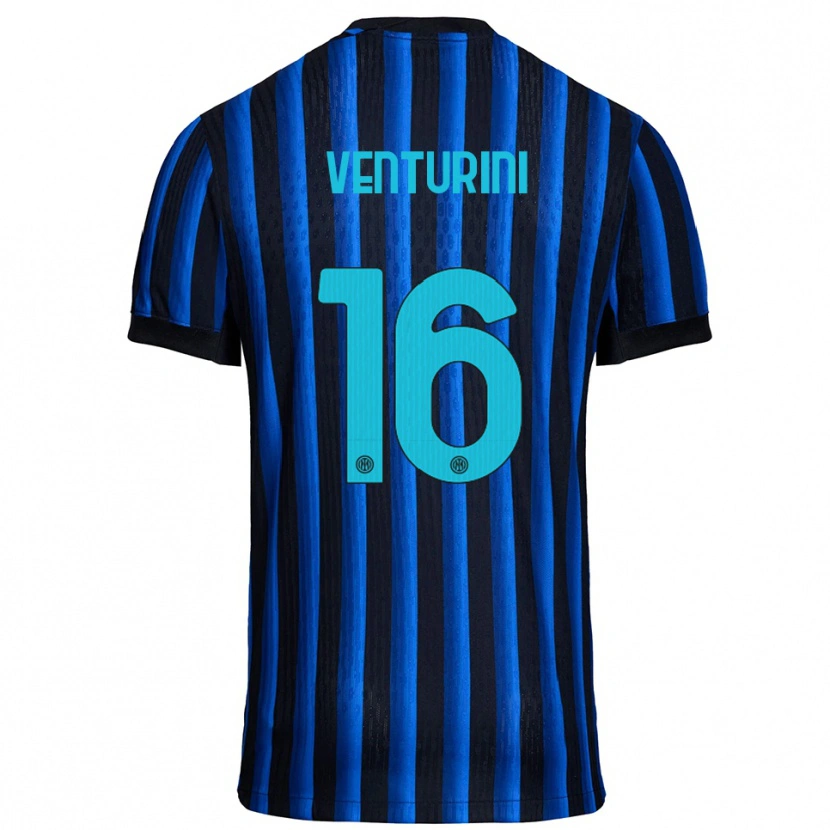 Danxen Dětské Matteo Venturini #16 Černá Modrá Domů Hráčské Dresy 2025/26 Dres