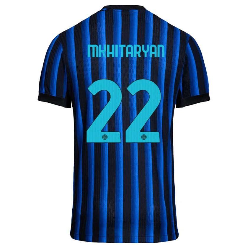 Danxen Dětské Henrikh Mkhitaryan #22 Černá Modrá Domů Hráčské Dresy 2025/26 Dres