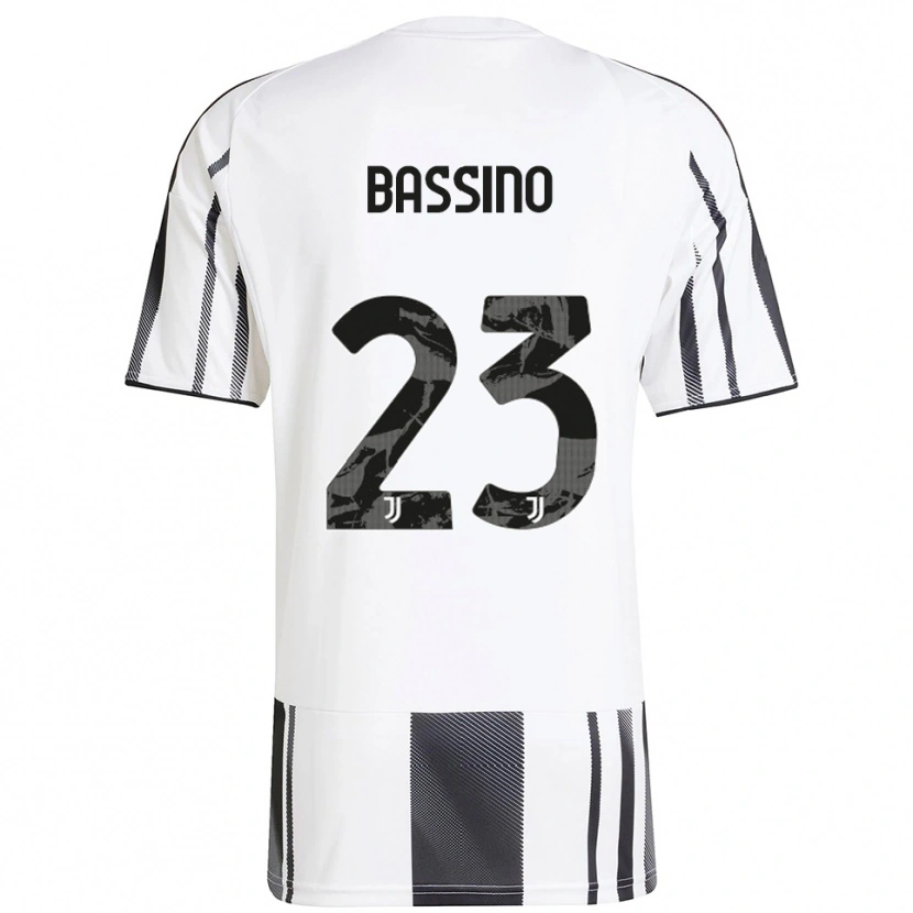 Danxen Dětské Alessandro Bassino #23 Bílá Černá Domů Hráčské Dresy 2025/26 Dres