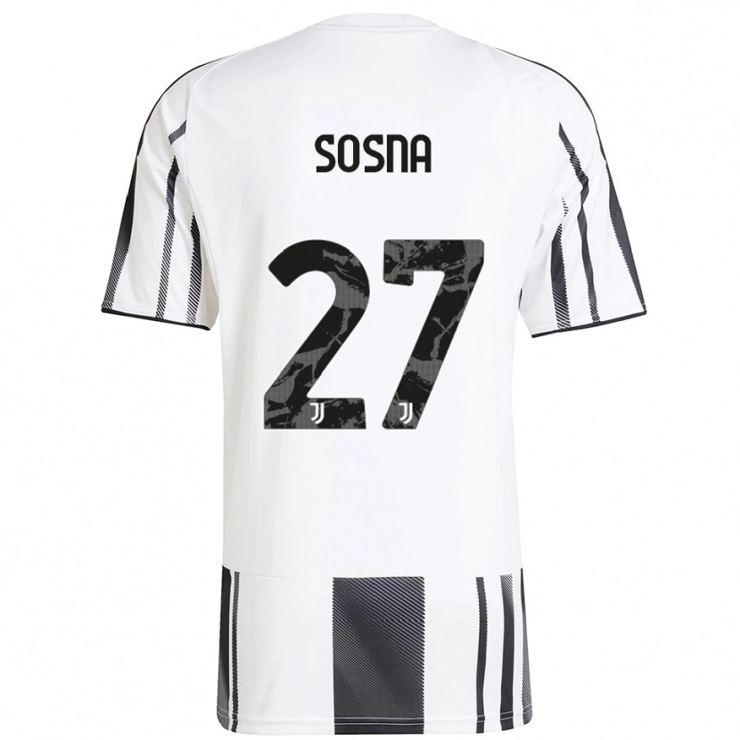 Danxen Dětské Adam Sosna #27 Bílá Černá Domů Hráčské Dresy 2025/26 Dres