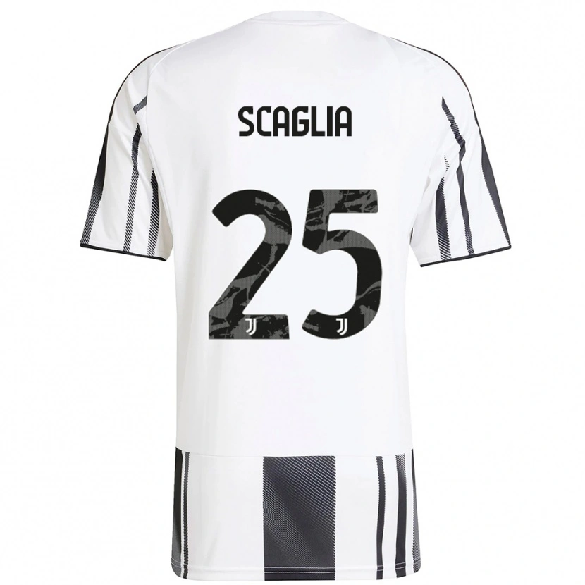Danxen Dětské Simone Scaglia #25 Bílá Černá Domů Hráčské Dresy 2025/26 Dres