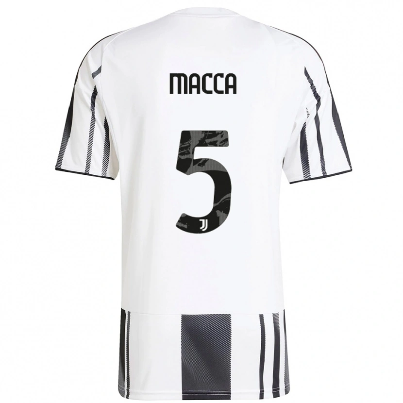 Danxen Dětské Federico Macca #5 Bílá Černá Domů Hráčské Dresy 2025/26 Dres
